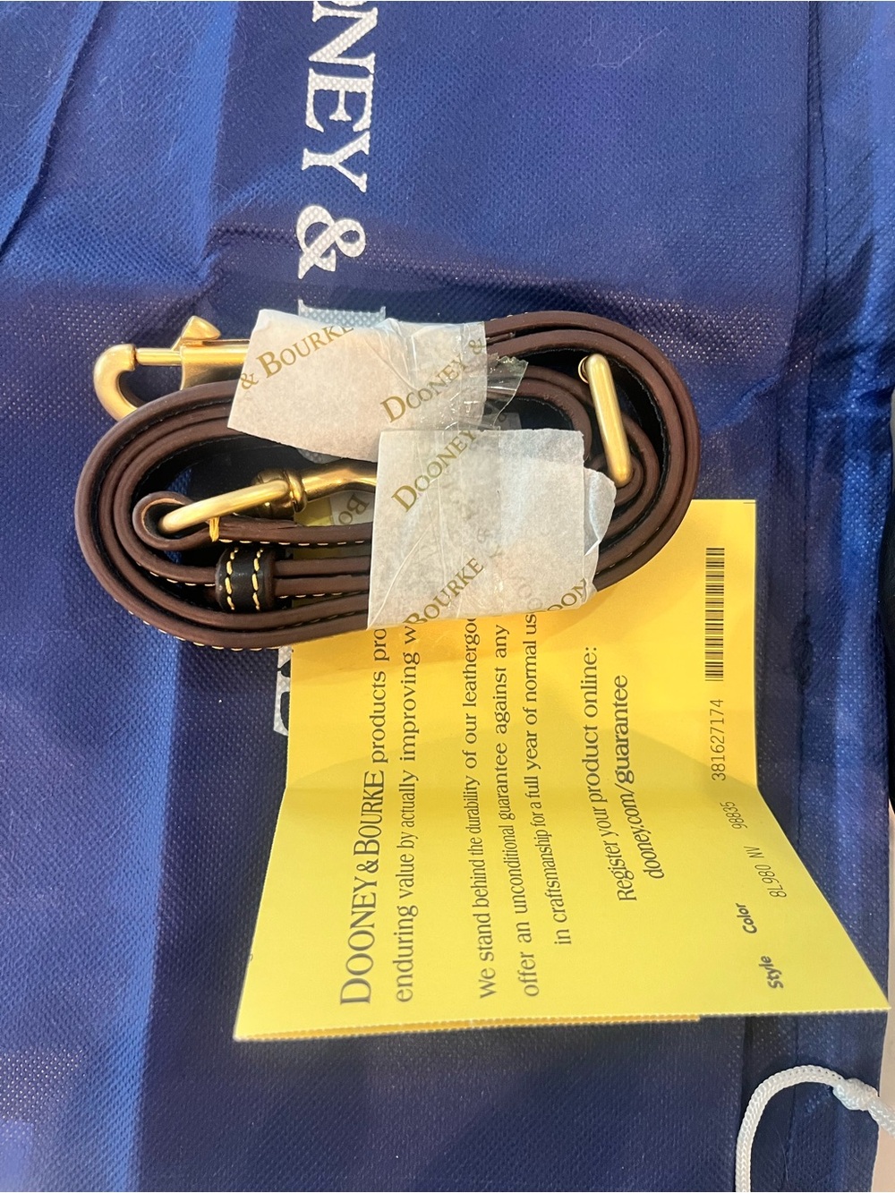 Dooney & Bourke navy Florentine Leather Satchel never used NEVER USED (gift) - Picture 9 of 10